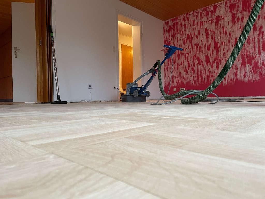 Stabparkett Fugen spachteln schleifen Tübingen