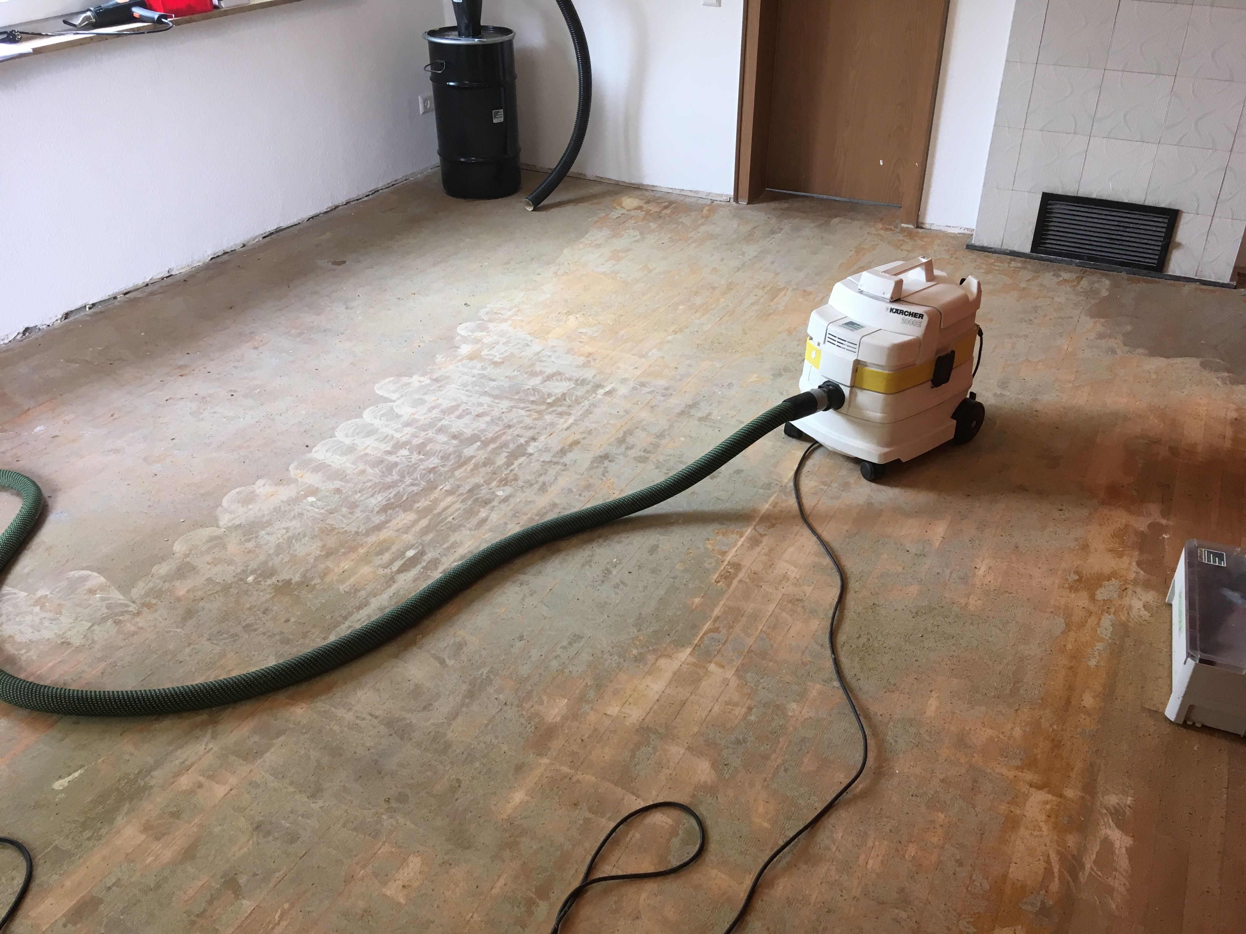 Stabparkett Eiche Einseitkleber textiler Bodenbelag